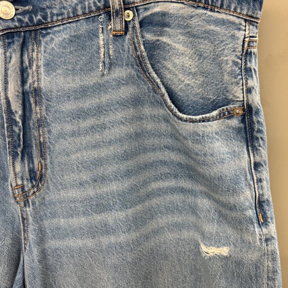 AE Dreamy Drape Super High-Rise Ultra Wide-Leg Jeans Distressed 5 Pocket Sz 20 - Picture 7 of 13